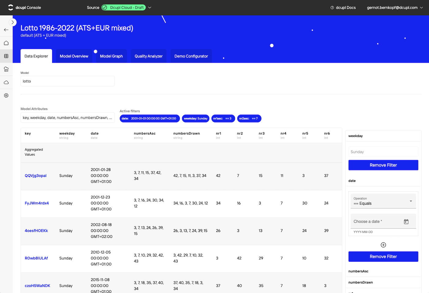 dcupl init Data Explorer